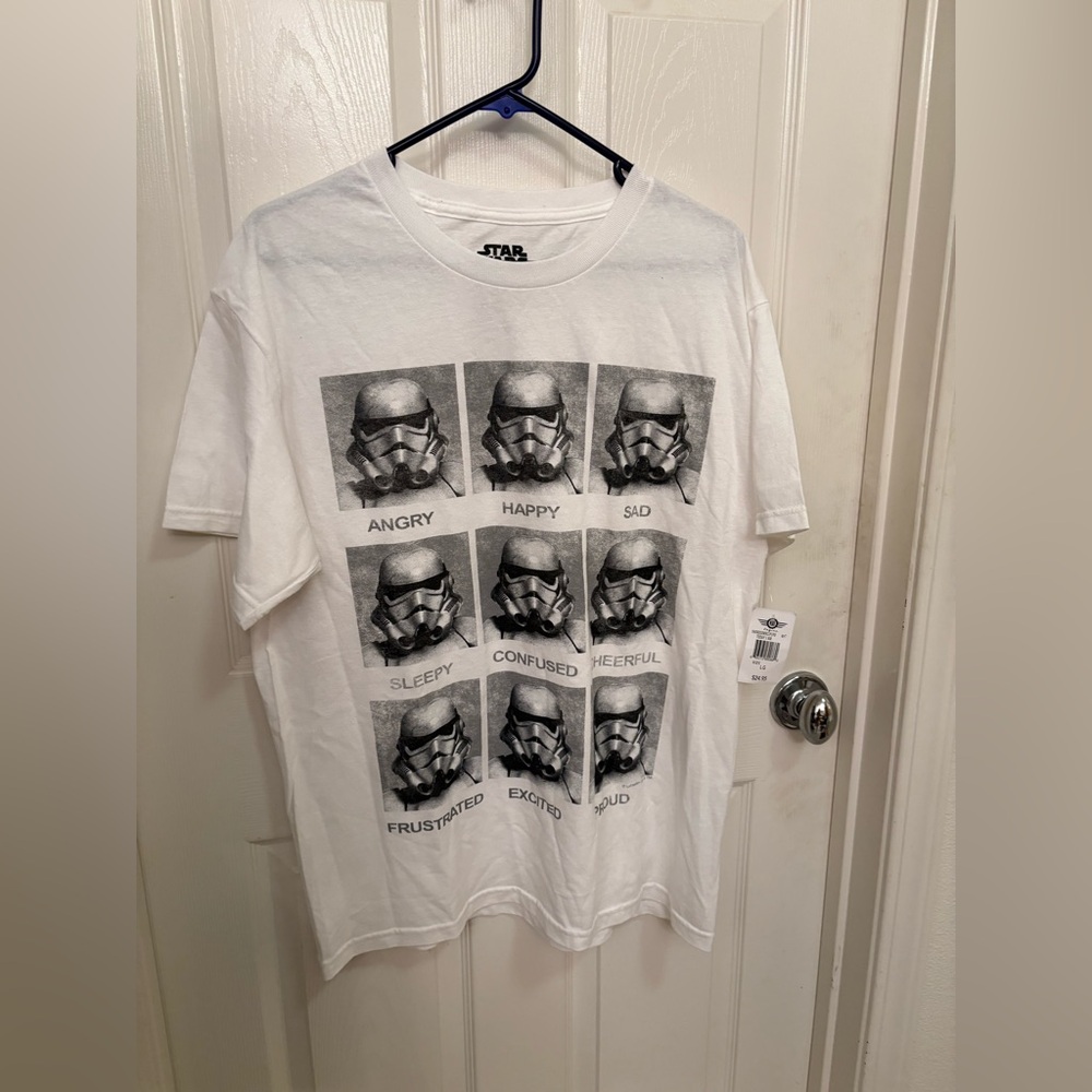 Star Wars White Stormtrooper Graphic Tee Size Large